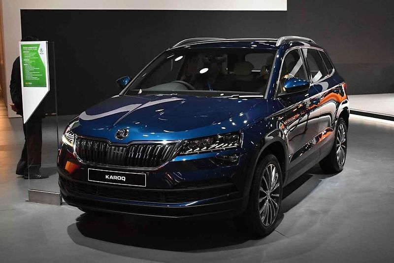 Speciální výzdoba indického autosalonu Škoda