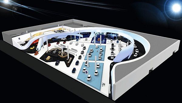 Expozice Volkswagenu na frankfurtském autosalonu 2013.