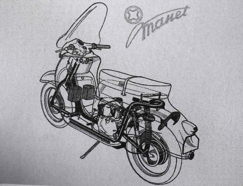 Skútr Tatran 125 v bratislavském technickém muzeu.