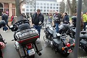 Z příjezdu spanilé jízdy motocyklů do Poděbrad.