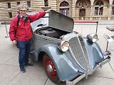 Automobil Z-5 Express ze sbírek Národního technického muzea, jímž jezdil nacisty popravený protektorátní premiér generál Alois Eliáš.