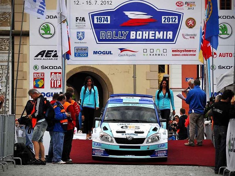 Posádka Semerád / Ceplecha na trati shakedownu Rally Bohemia 2012