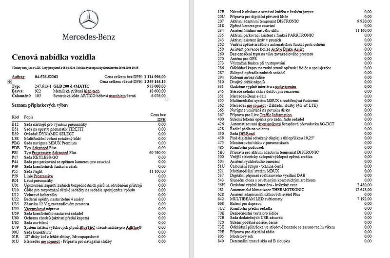 Mercedes-Benz GLB 200d, 4M, PRVNÍ MAJITEL - fotka 16 z 17