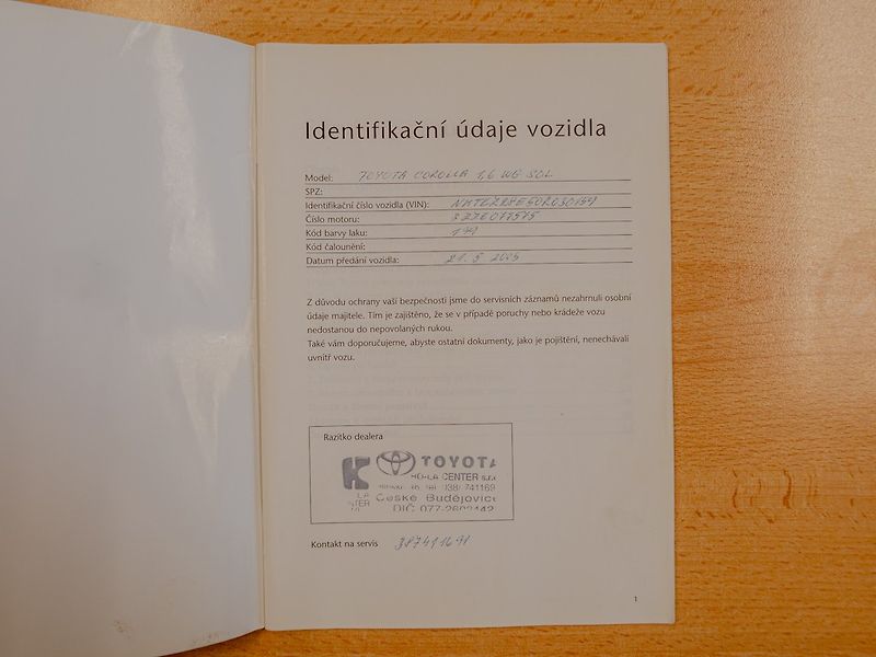 Toyota Corolla (2003) ČR 1.6i 16V 81KW – 2x PNEU - fotka 36 z 36