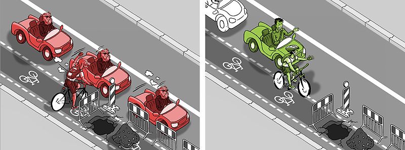 Cyklista versus motorista