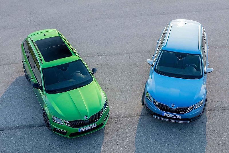 Škoda Octavia Combi RS a Škoda Octavia Scout.