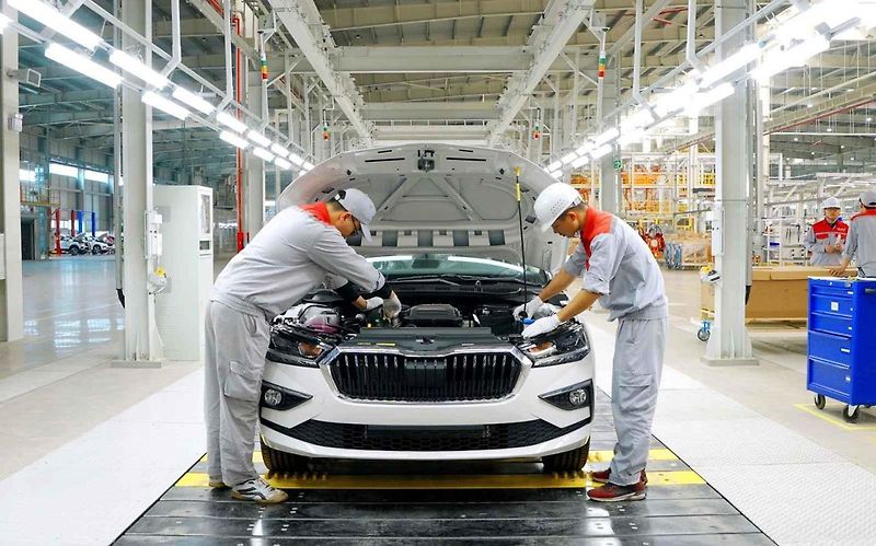 Továrna na výrobu automobilů ve vietnamské provincii Quang Ninh.