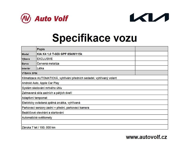 Kia K4 EXCLUSIVE 1,0 T-GDi GPF 85kW/1 - fotka 2 z 12