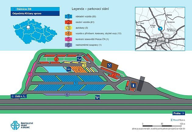 Budoucí podoba odpočívky Klíčany., zdroj: Ředitelství silnic a dálnic