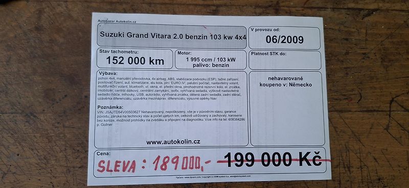 Suzuki Grand Vitara 2.0 benzin 103 kw 4x4 - fotka 20 z 20