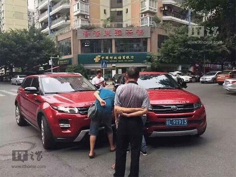 Nehoda Porsche Cayenne a Zotye SR9.