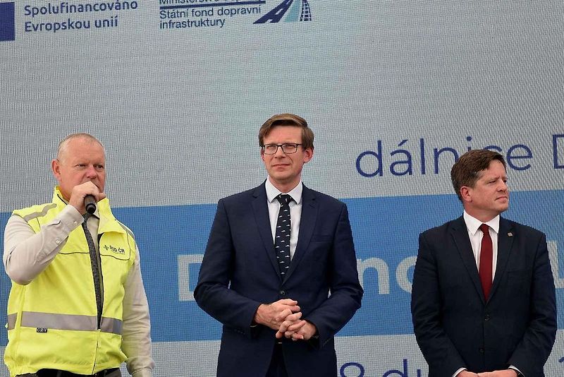 Kontrolní den na stavbě dálnice D35 u Vysokého Mýta.