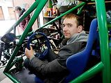 Jakub Fischer u svého závodního speciálu, který si sám v dílně sestavil.