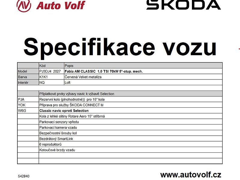 Škoda Fabia Classic 1,0TSI 70kW - fotka 2 z 11