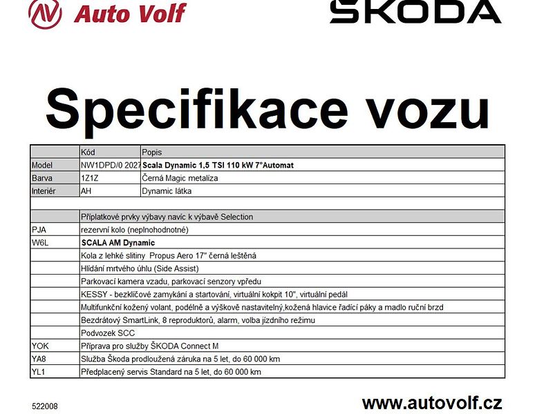 Škoda Scala Dynamic 1,5TSI 110kW - fotka 2 z 14