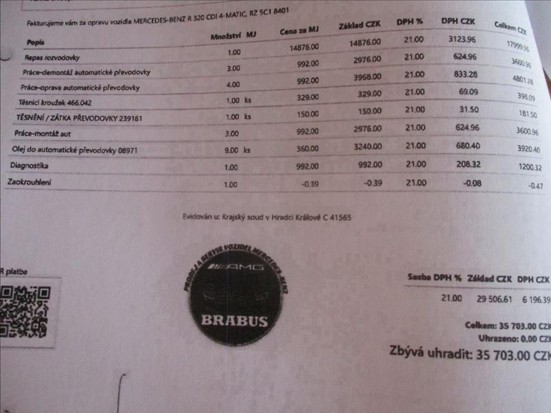 Mercedes-Benz Třídy R 3,0 320CDI, AMG, 4MATIC, DPH, - fotka 54 z 57