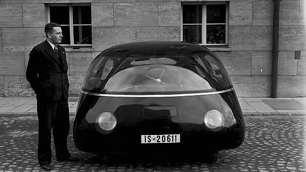 Schlörwagen vypadal jako vejce nebo ponorka na kolech. Z hlediska aerodynamiky však předběhl běžná auta o několik desetiletí., zdroj: DLR_de, Wikimedia Commons, CC BY 2.0.