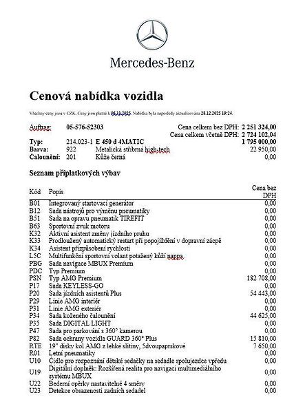 Mercedes-Benz Třídy E (2025) E 450 d 4MATIC - fotka 23 z 25