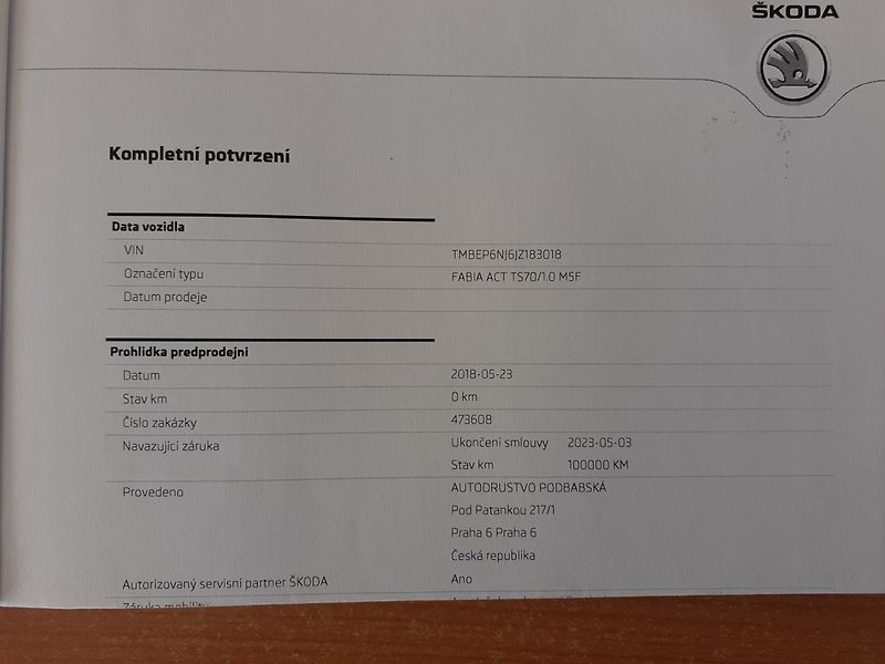 Škoda Fabia (2018) 1.0 TSI ČR - fotka 26 z 26