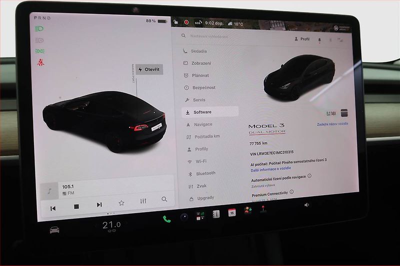 Tesla Model 3 (2021) Performance 78kWh, SoH 85% - fotka 15 z 27