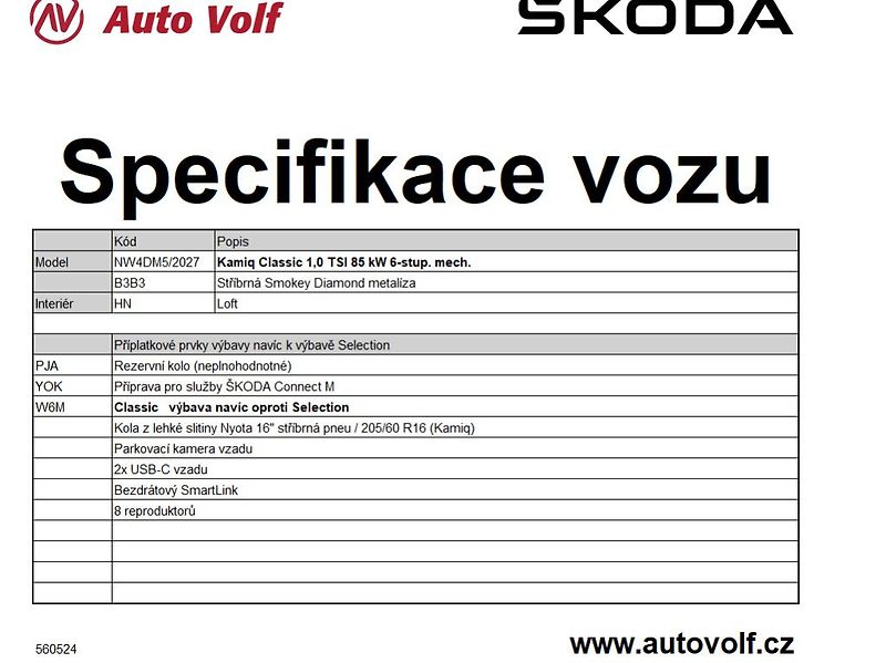Škoda Kamiq Classic 1,0TSI 85kW - fotka 2 z 13