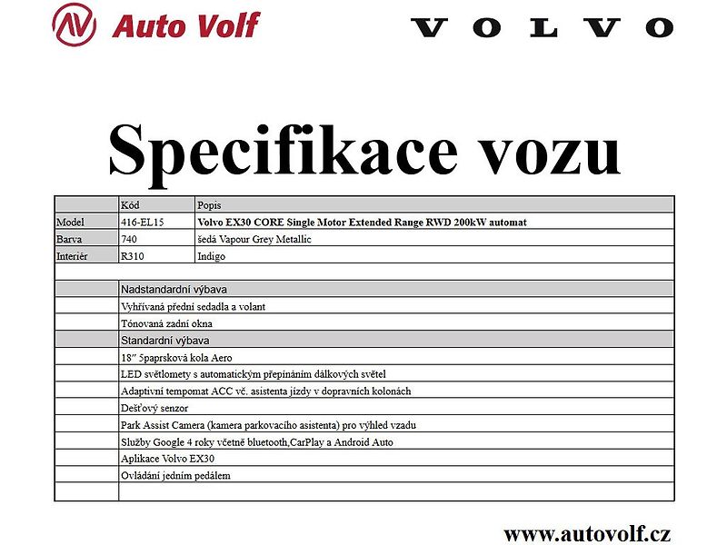 Volvo EX30 CORE P5 Long Range RWD 200kW - fotka 2 z 13
