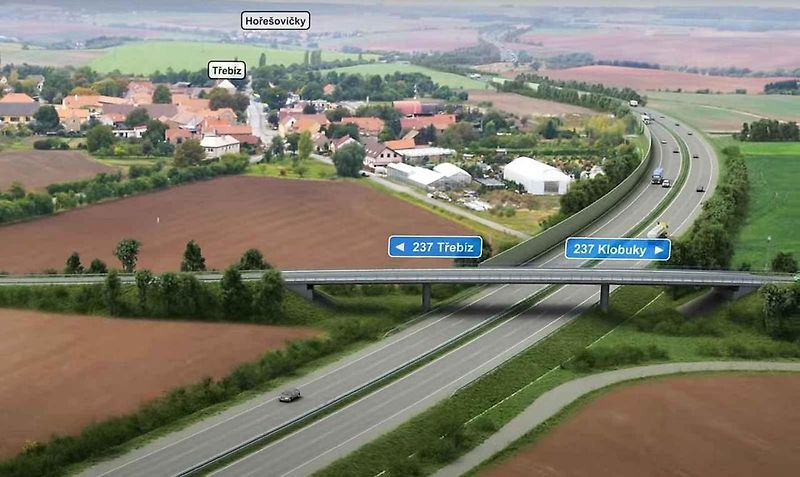 Vizualizace ukazuje, jak bude vypadat dálnice D7 mezi Slaným a Panenským Týncem na Lounsku.