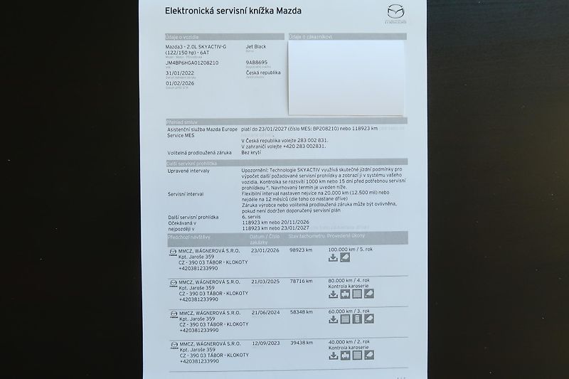 Mazda 3 HB 2,0 G150 AT Plus ČR,servisk - fotka 36 z 37
