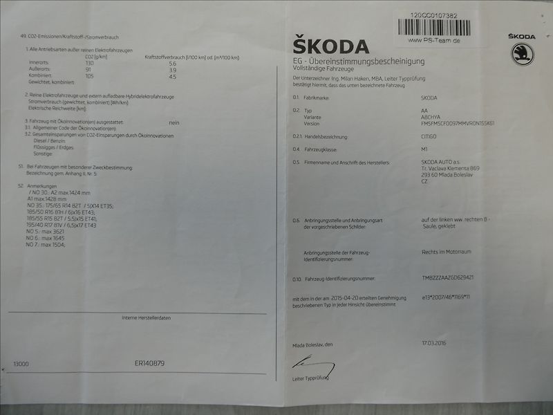 Škoda Citigo 1,0 MPi 5.dveří, KLIMATIZACE - fotka 40 z 42