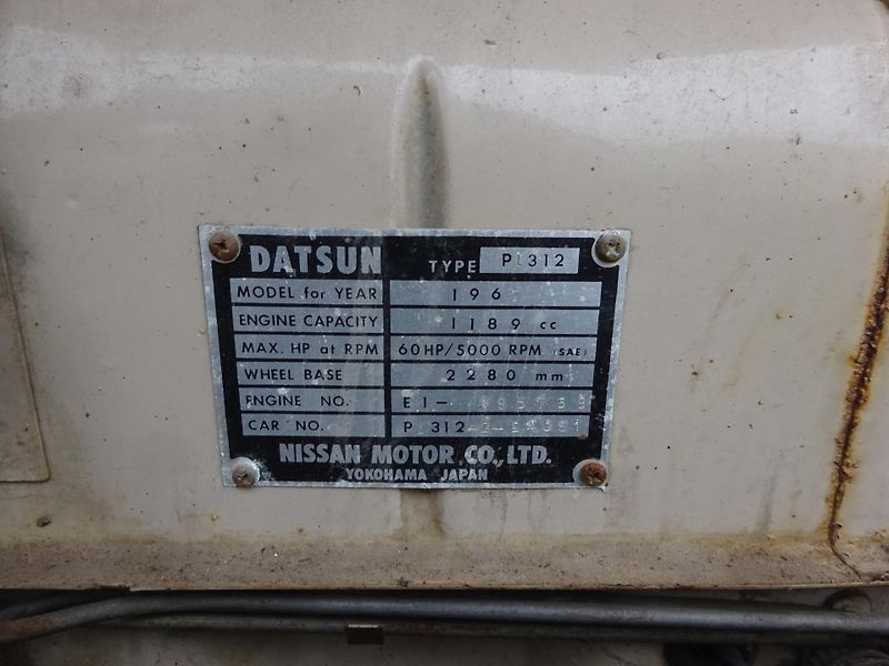 Ostatní (1963) DATSUN Bluebird PL 312 - fotka 19 z 20