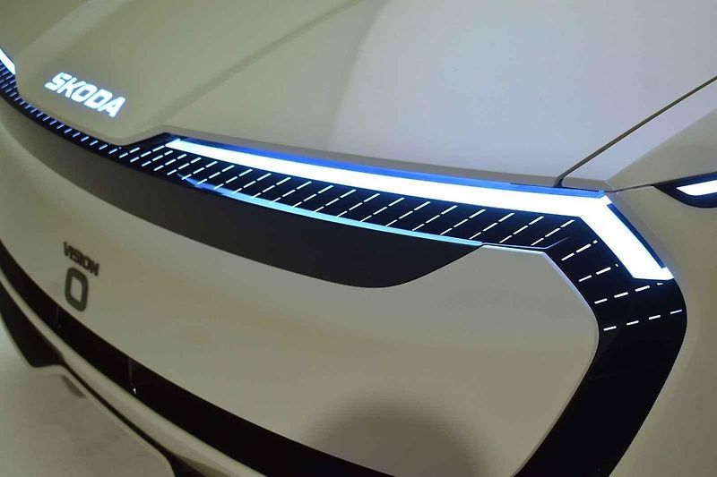 Koncept vozu Škoda Vision 0 představený 8. září 2025 v Mnichově.