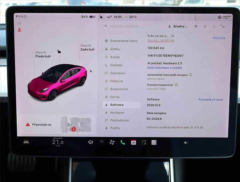 Tesla Model 3 (2019) Performance 78kWh, SoH 80% - fotka 10 z 18