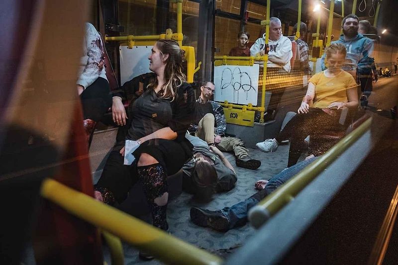 Z taktického cvičení složek IZS v tunelovém komplexu Blanka v Praze.