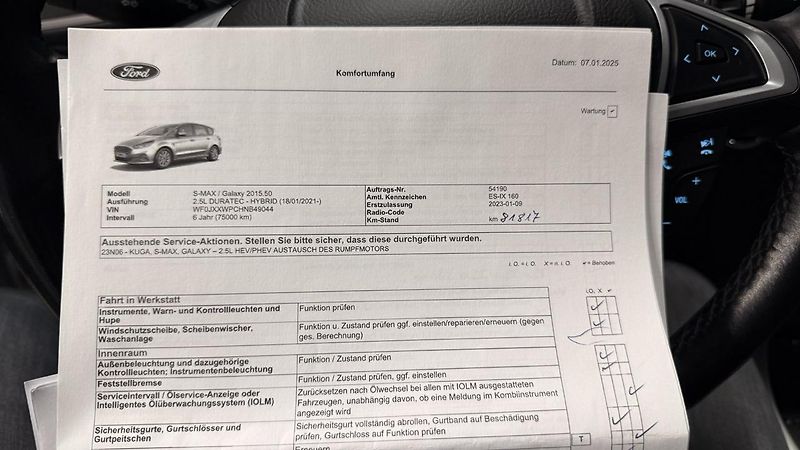 Ford S-MAX (2023) 2.5 HEV,HYBRID,REZERVOVÁNO - fotka 23 z 36