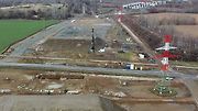 Stavba D1 Říkovice-Přerov, únor 2024. Pohled z výšky.
