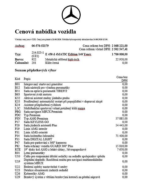 Mercedes-Benz Třídy E (2026) E 450 d 4MATIC - fotka 18 z 20