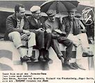 Porsche-Team. Zleva Jean Behra, Huschke von Hanstein, Richard von Frankenberg a Edgar Barth.