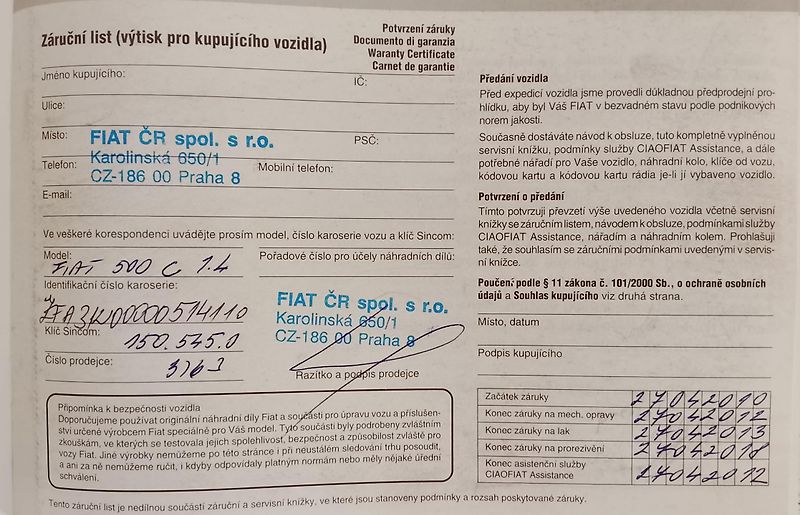 Fiat 500C (2010) motor 1.4 16V ČR 1.majitel - fotka 32 z 34