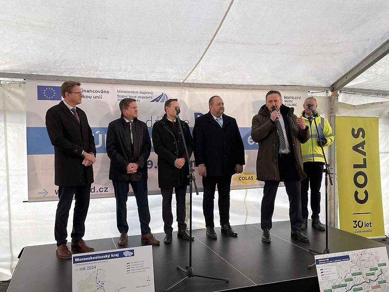 Zprovoznění nového úseku D48 u Nového Jičína, 19. 12. 2024.