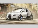 Smyšlená ilustrace hatchbacku od Bugatti.