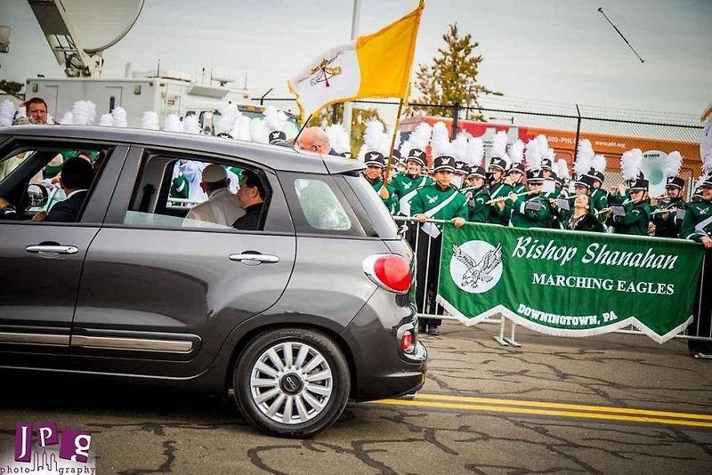 Fiat 500L při návštěvě papeže Františka.