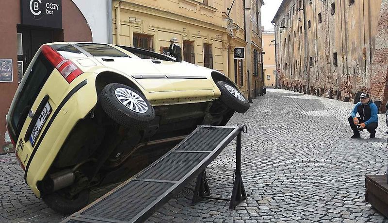 Z natáčení komedie Když se zhasne v Olomouci