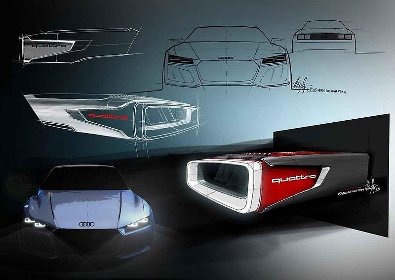 Skica Audi Quattro.