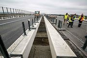 Fototermín v rámci ukázky postupu stavby dálnice D1 Říkovice–Přerov, 14. listopadu 2025, Přerov.
