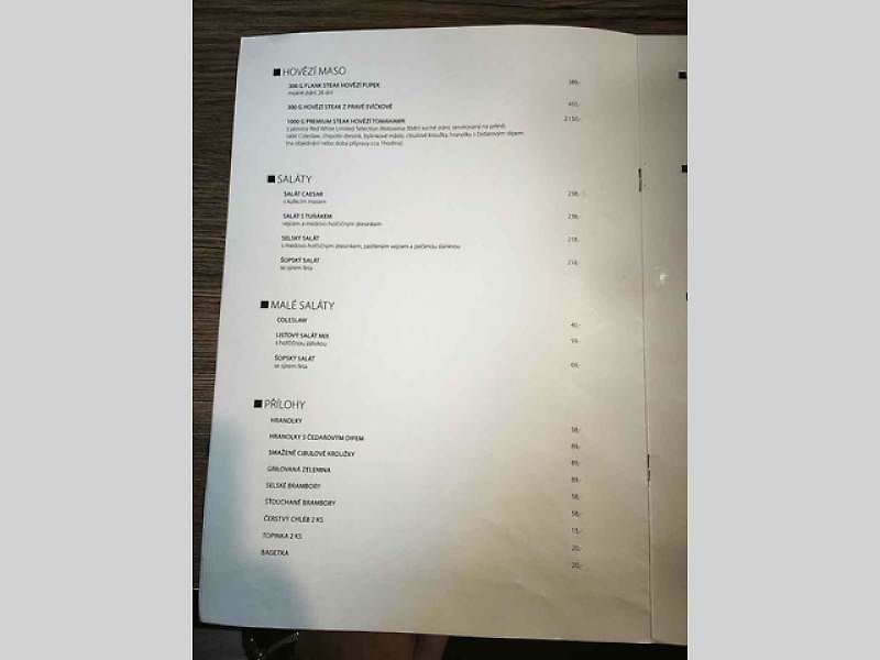 My jsme si dali menu za 198 korun.
