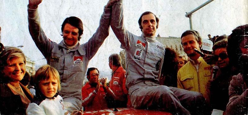 Trojice Munari, Ballestrieri a Barbasio u prototypu Lancie Stratos v Turíně v roce 1971.
