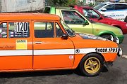 Škoda 120S v úpravě pro rallye, pohled z boku.