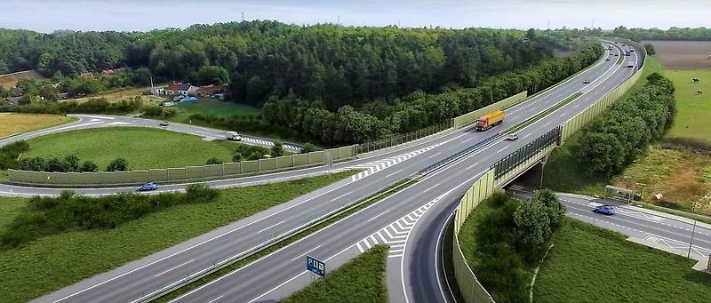 Vizualizace ukazuje, jak bude vypadat dálnice D7 mezi Slaným a Panenským Týncem na Lounsku.