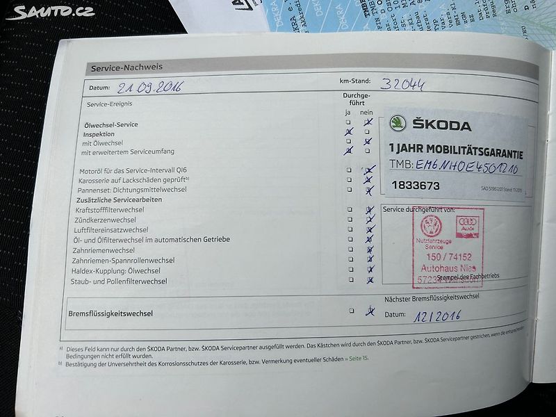 Škoda Rapid (2013) 1.2 TSi 63 KW servisní kniha - fotka 26 z 35