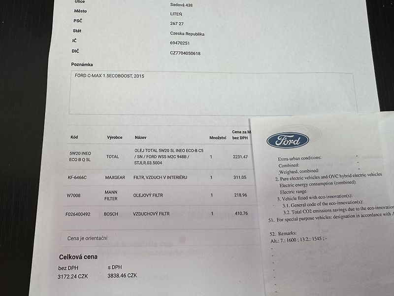 Ford C-MAX (2015) 1.5-16V,SERVISKA,2SADY KOL - fotka 44 z 48